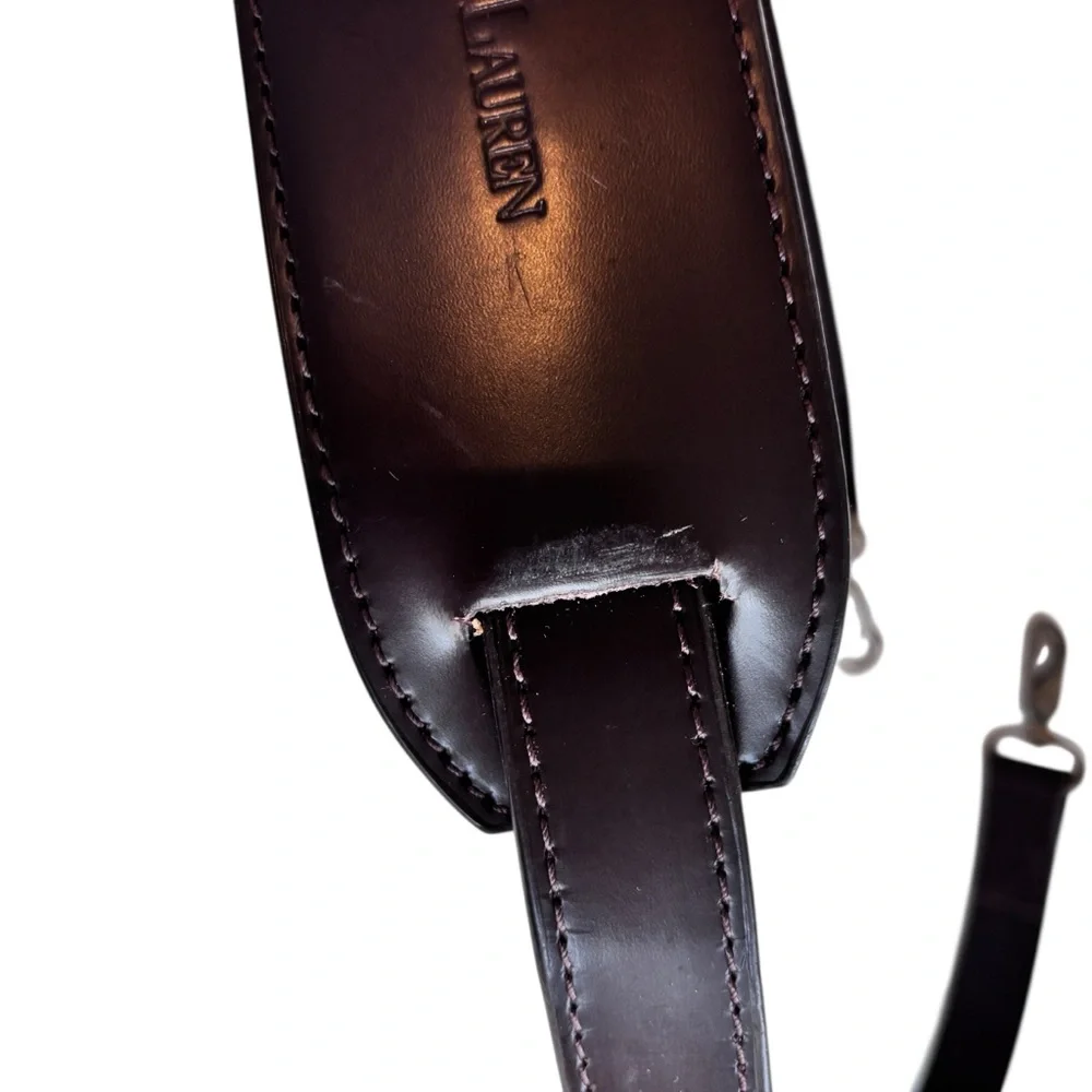 Polo Ralph Lauren Brown Leather laptop luggage Strap